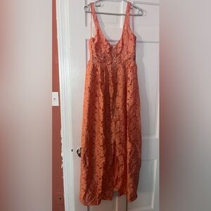 Free People Textured Orange Maxi Dress